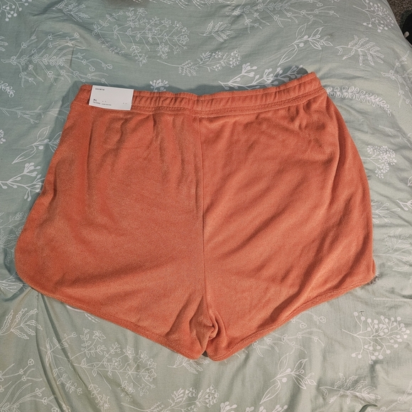 American Eagle Outfitters Orange Athletic Shorts Terry Cloth Elastic Waist Xl - Picture 2 of 9